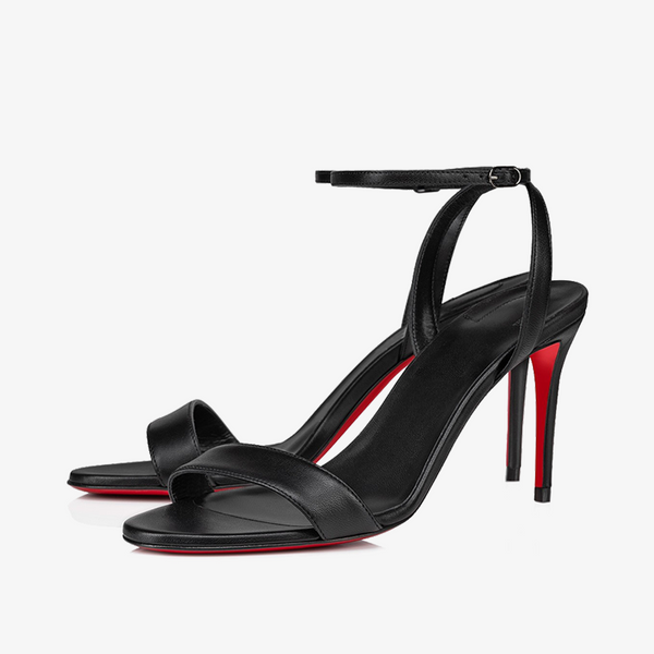 Elegant Black Leather Strappy Sandal