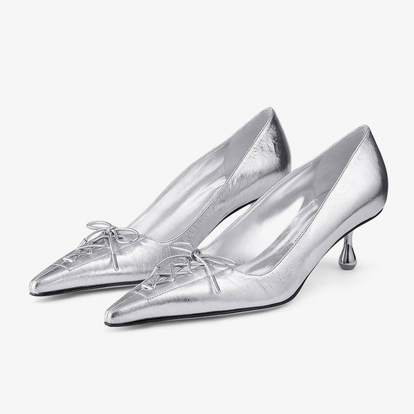 Vintage Metallic Leather Pumps - Arno Conti Shoe