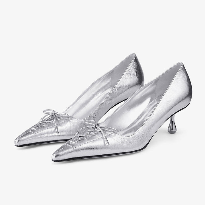 Vintage Metallic Leather Pumps - Arno Conti Shoe