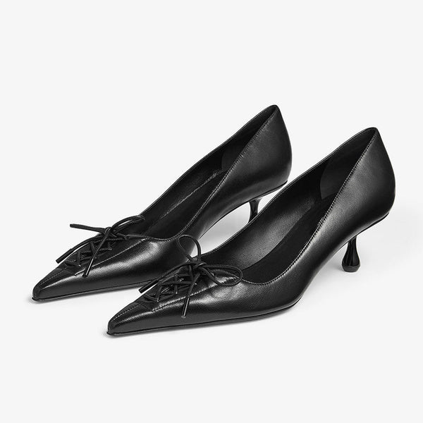 Nappa Leather Corset Detail Pump