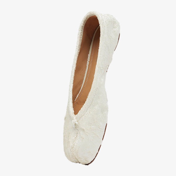 Off-white Distressed Suede Tabi Ballerinas