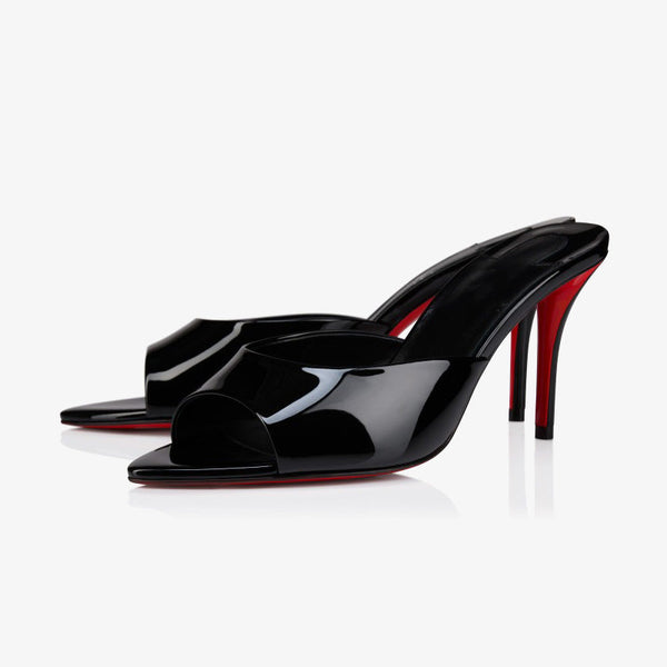 Black Patent Stiletto Sandals