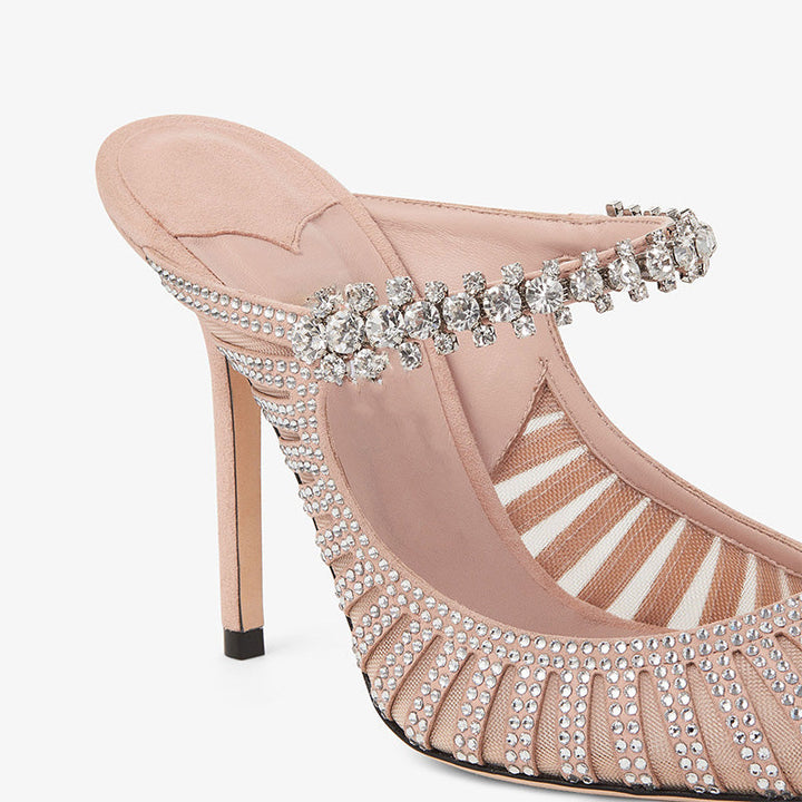 Crystal-Embellished Satin Slingback Pumps - Arno Conti Shoe