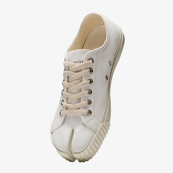 White Luxury Avant-Garde Tabi Sneakers