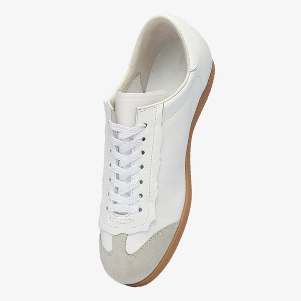 Stylish White Calf Leather Sneakers