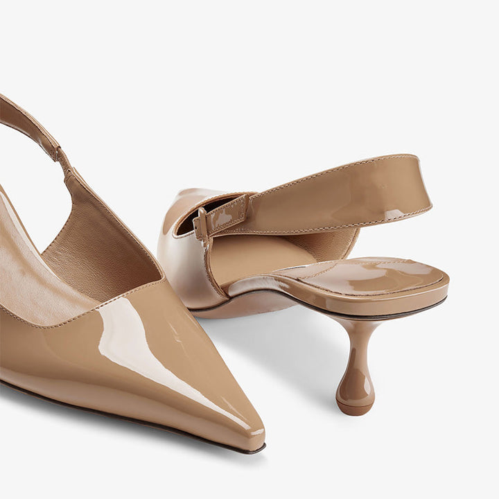 Sleek Patent Leather Slingback Pumps - Arno Conti Shoe