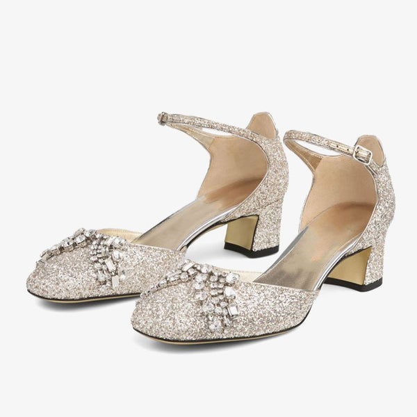 Crystal-Adorned Leather Pumps - Arno Conti Shoe