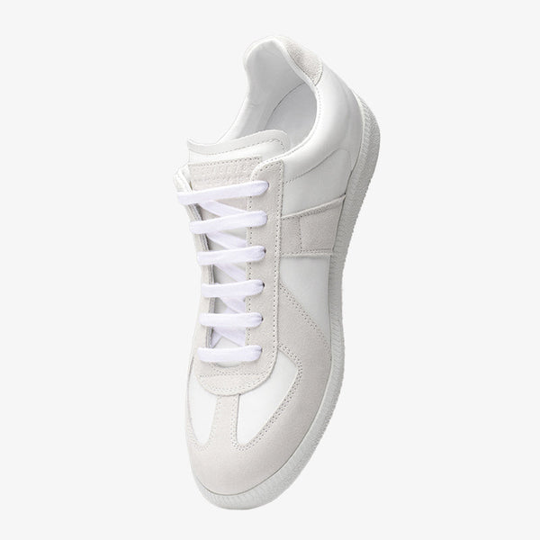 White Leather with Suede Sneakers