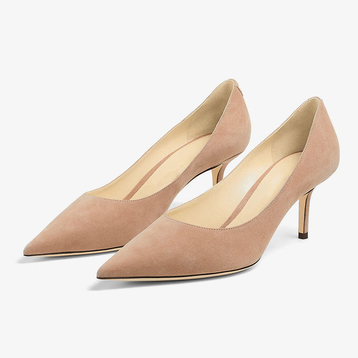 Suede Pointed-Toe Stiletto Pumps - Arno Conti Shoe