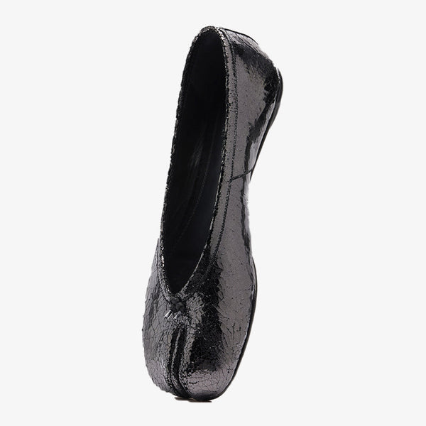 Mirror-Finish Tabi Ballerinas in Calf Leather