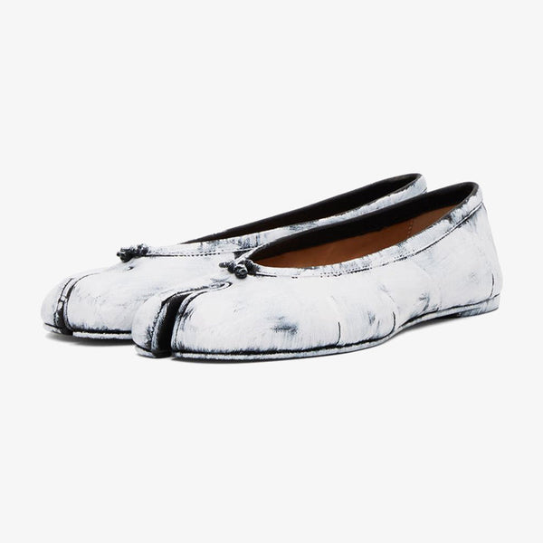 Trendy Hand-painted white Flats