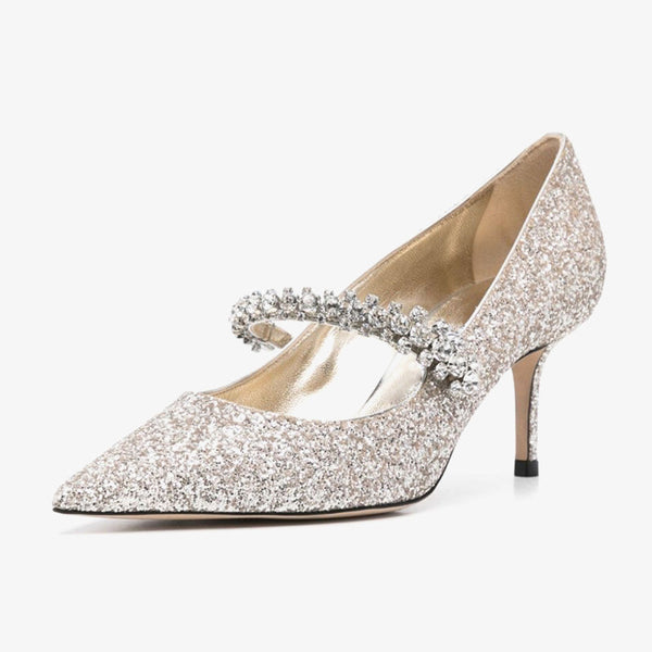 Crystal-Adorned Stiletto Pumps - Arno Conti Shoe