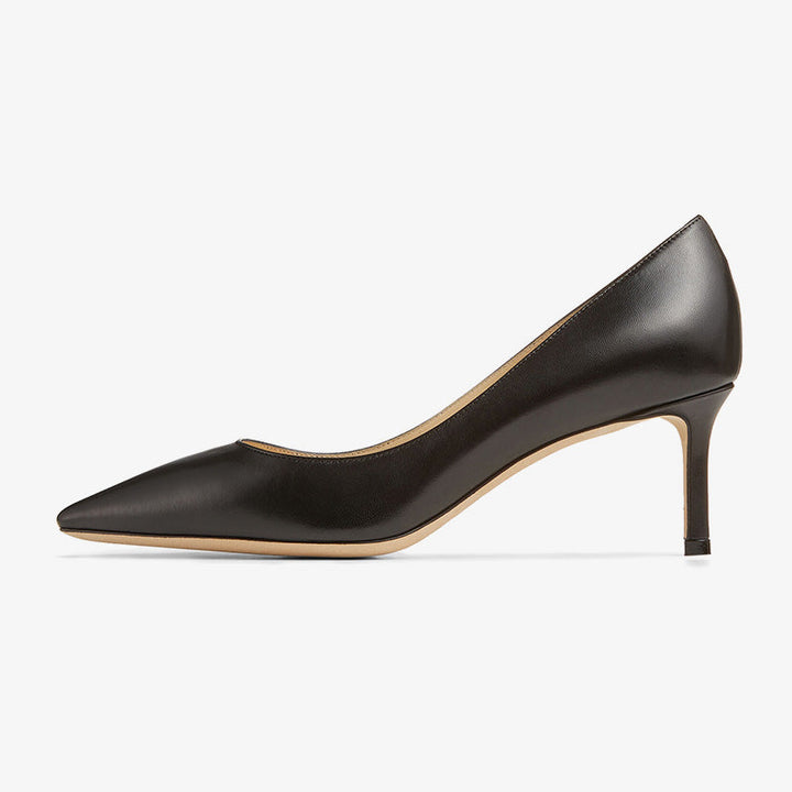 Black Calf Leather Classic Pumps - Arno Conti Shoe