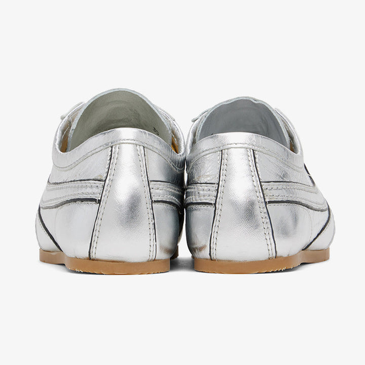 Silver Metallic Low-Top Sneakers - Arno Conti Shoe