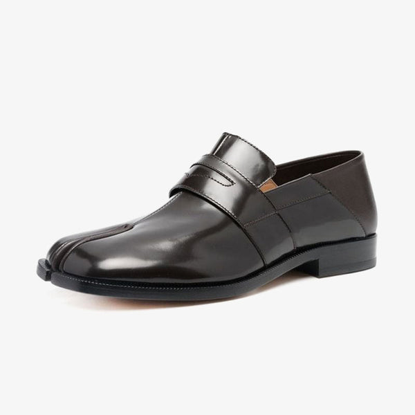 Tabi Leather Loafers in Dark Brown