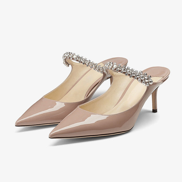 Elegant Ballet Pink Patent Leather Mules - Arno Conti Shoe
