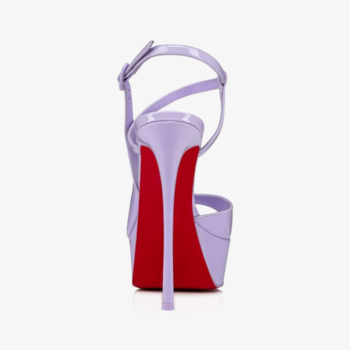 Purple Patent Leather Peep-Toe Pump - ARNO CONTI