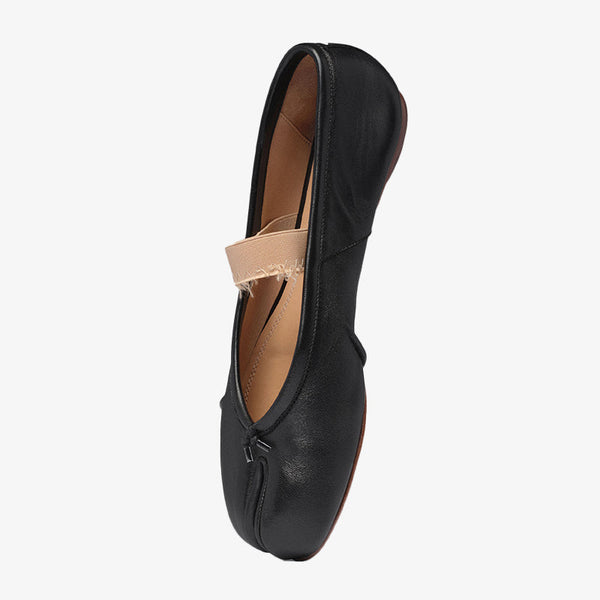 Distressed Leather Tabi Ballerinas