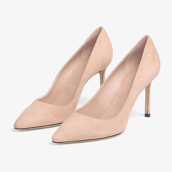 Pink Suede Stiletto Heels