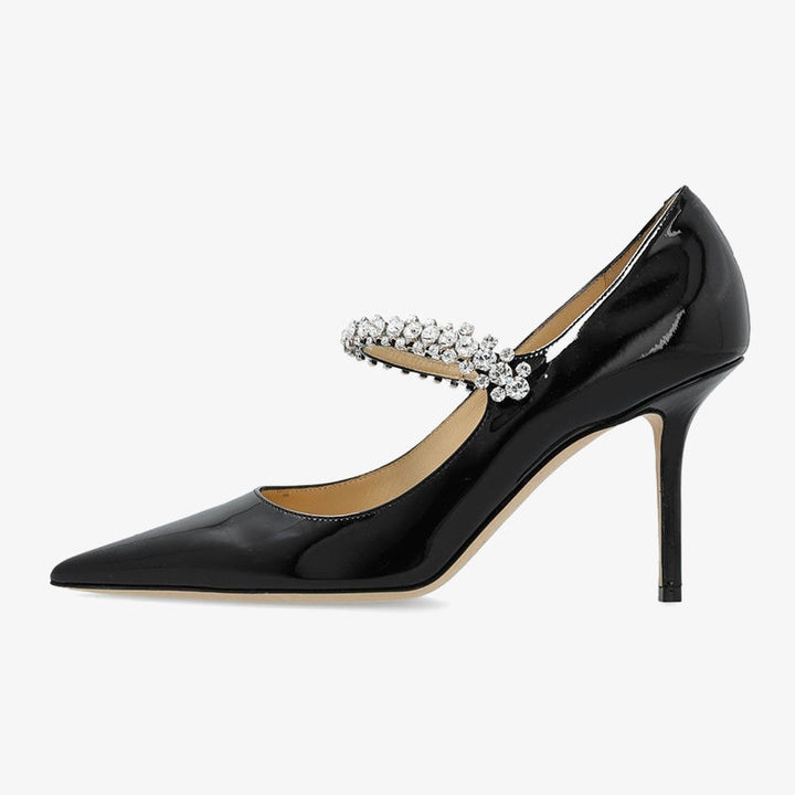 Black Patent Bead Accents Pumps - Arno Conti Shoe