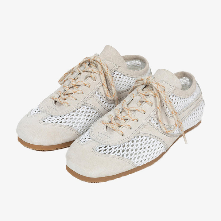 Beige Suede and Mesh Sneakers - Arno Conti Shoe