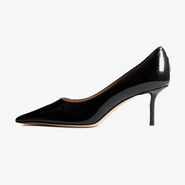 Black Patent Leather Pointed-Toe Pumps - Arno Conti Shoe