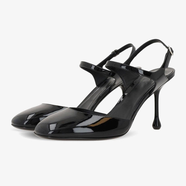 Black Patent Leather Ankle-Strap Pumps - Arno Conti Shoe