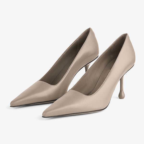 Smooth Leather Drop-Heel Pumps - Arno Conti Shoe