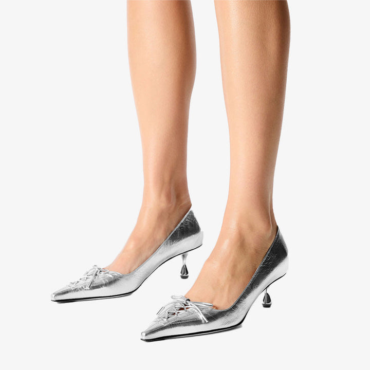 Vintage Metallic Leather Pumps - Arno Conti Shoe
