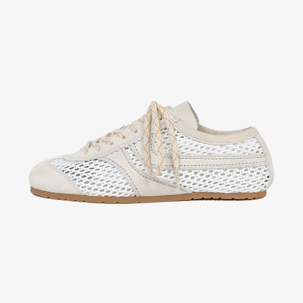 Beige Suede and Mesh Sneakers - Arno Conti Shoe