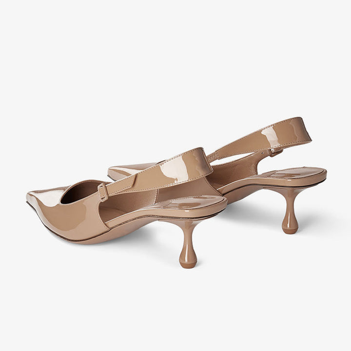 Sleek Patent Leather Slingback Pumps - Arno Conti Shoe