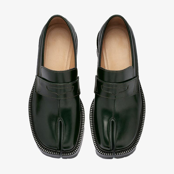 Dark Green Calfskin Chunky Sole Loafers