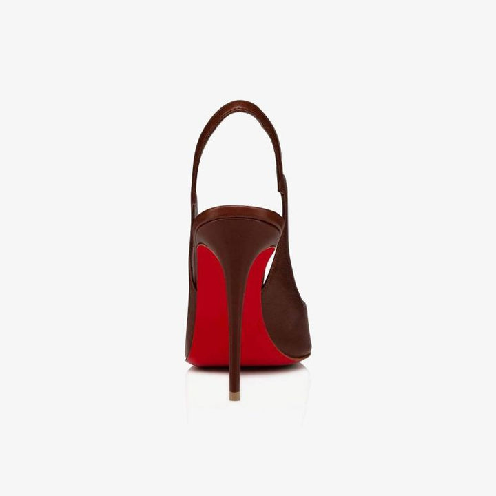 Deep browm Leather Slingback Pumps - ARNO CONTI
