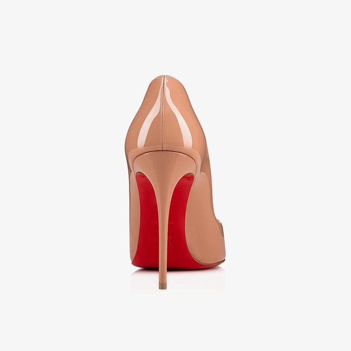 Glossy Beige Patent Leather Stiletto - ARNO CONTI