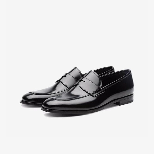 Penny Polished Black Leather Loafer