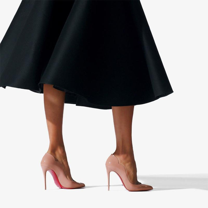 Glossy Beige Patent Leather Stiletto - ARNO CONTI