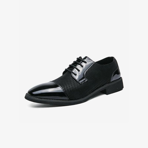 Low Top Patchword Fabric Leather Shoes