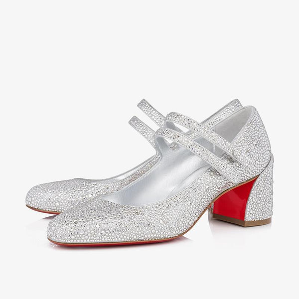 Elegant Crystal-Embellished silver Pump - ARNO CONTI
