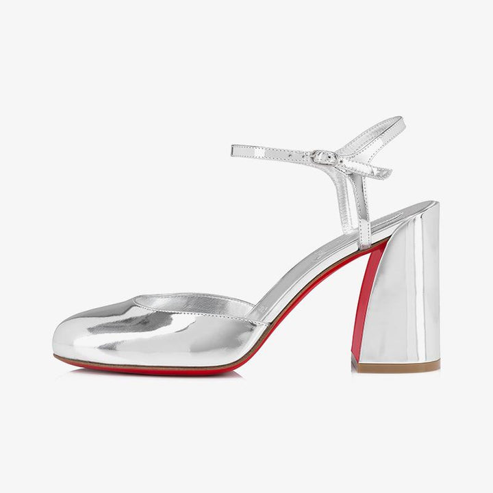 Silver Mirro-Effect Leather Pump - ARNO CONTI