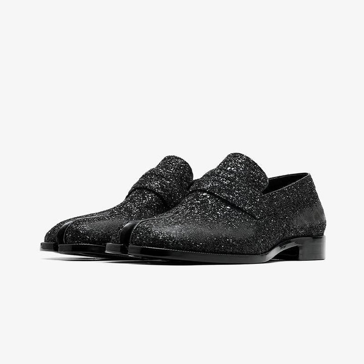 Laminated Leather Split-toe Loafers - Arno Conti Shoe