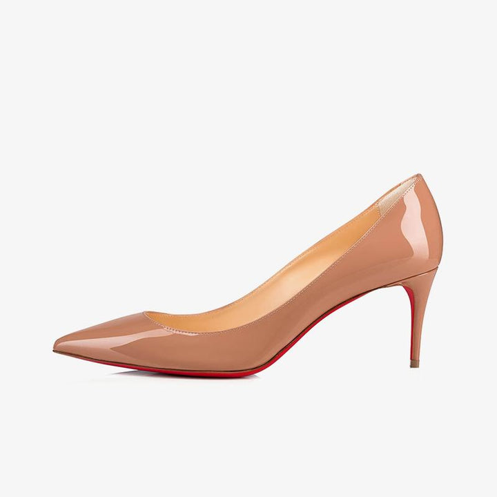 Beige Patent Leather Pointed Pumps 60mm - ARNO CONTI