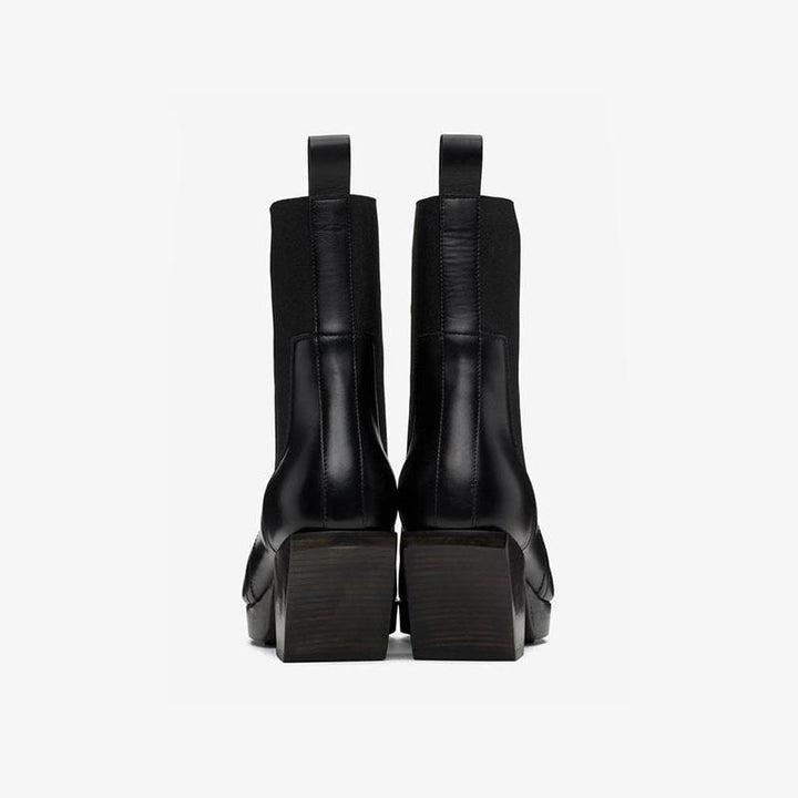 Men's Black Zigzag Rubber Sole Boots.