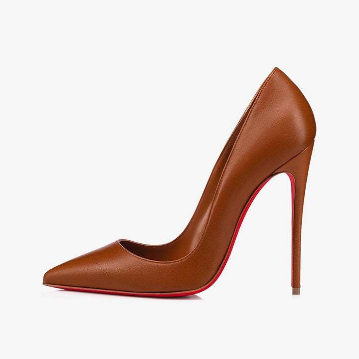 Fashionable Brown Leather Stiletto with 120mm Heel - ARNO CONTI