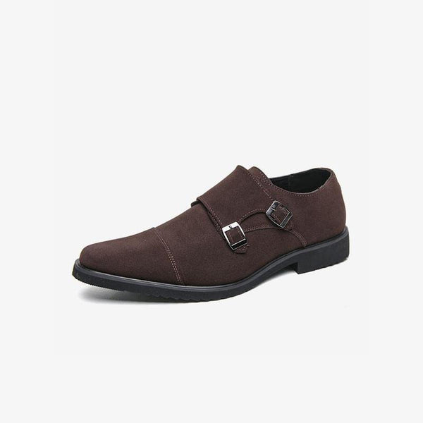 Slip-on Shoes Suede Leather Double Strap Buckle