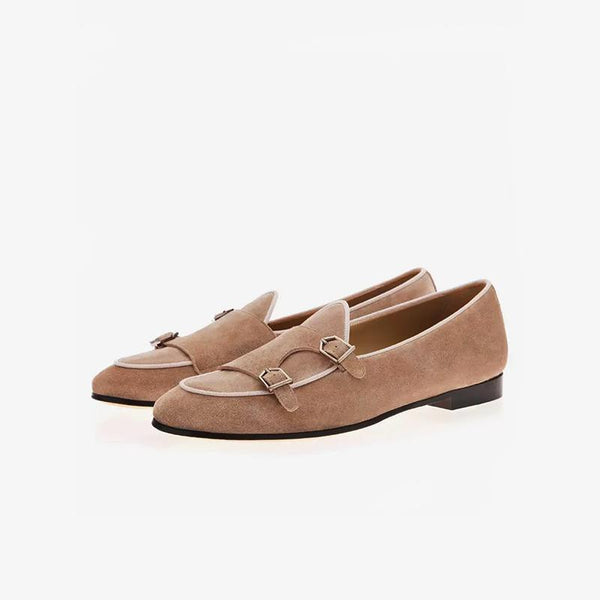 Suede Monk Strap Loafers - ARNO CONTI