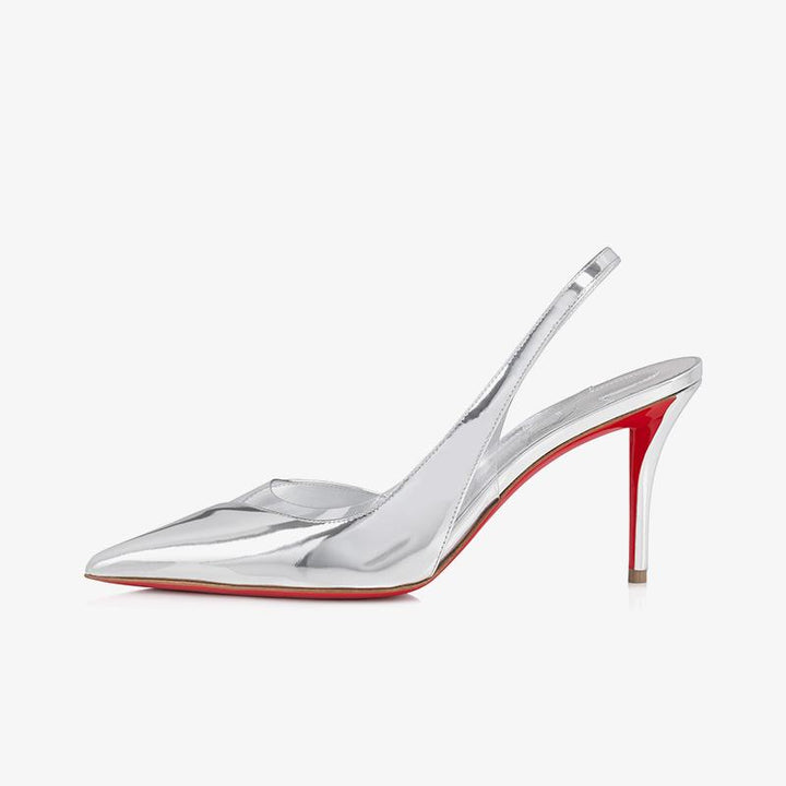 Elegant Silver Metallic Slingback Pump - ARNO CONTI