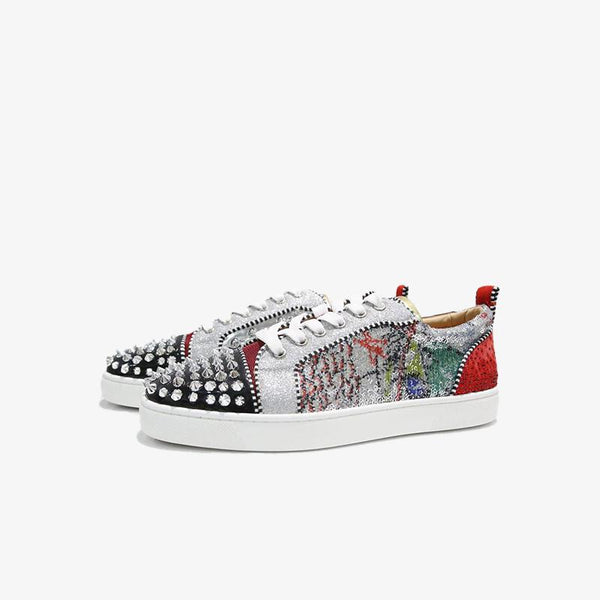 Studded Multicolor Patchwork Sneakers