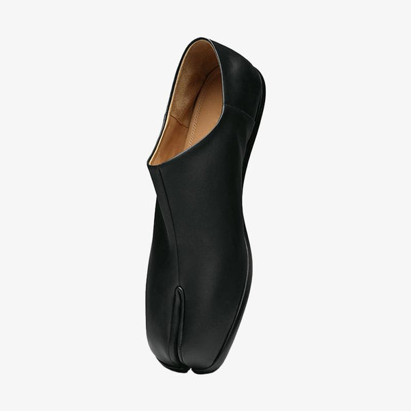 Black Calf Leather Split-Toe Shoes