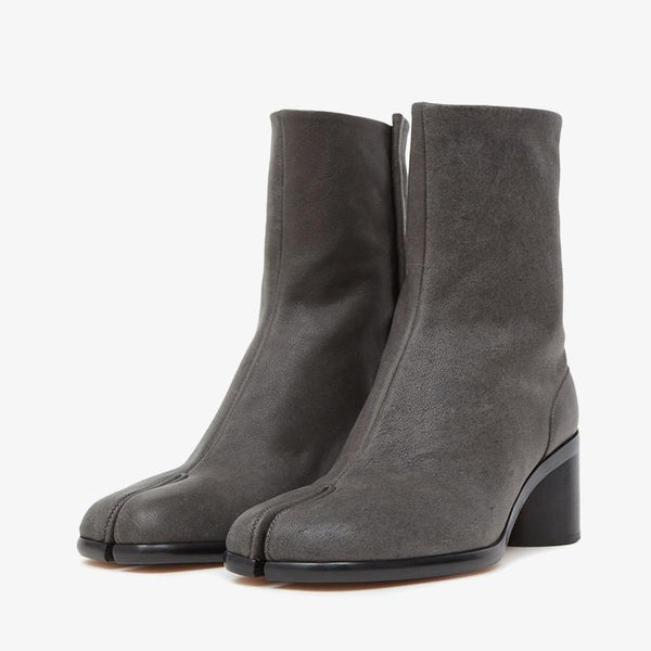 Dark Grey Calf Leather Boots