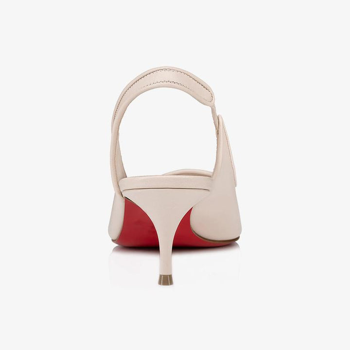 Neutral Leather Pumps with Elasticated Slingback - ARNO CONTI